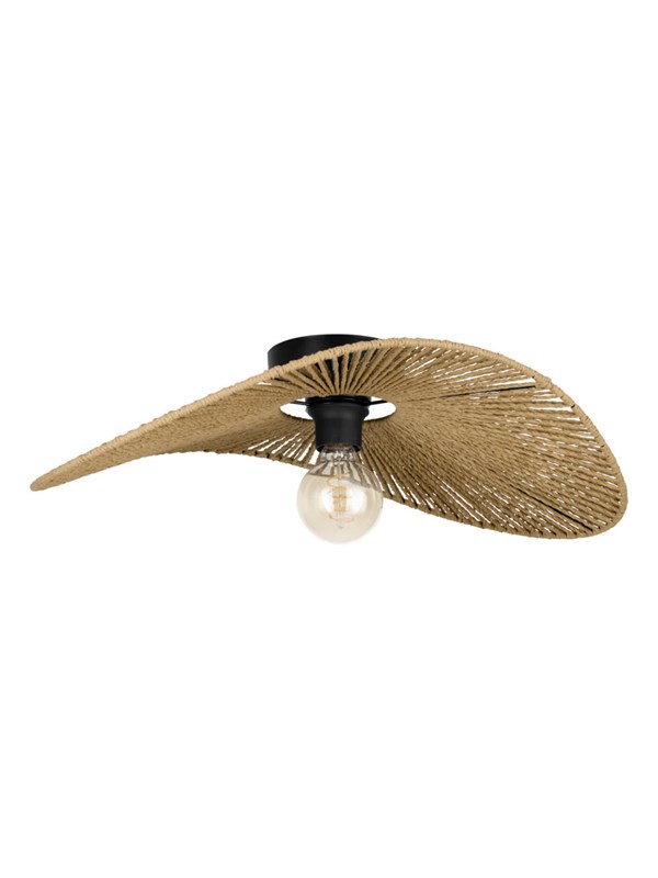 EGLO SIRUELA TAKLAMPE E27 SVART/NATUR FSC
