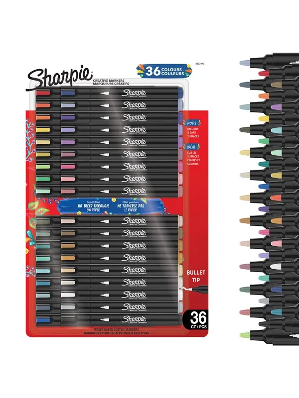 Sharpie Creative Acrylic Marker Assorted Colours Bullet tip 36-Blister