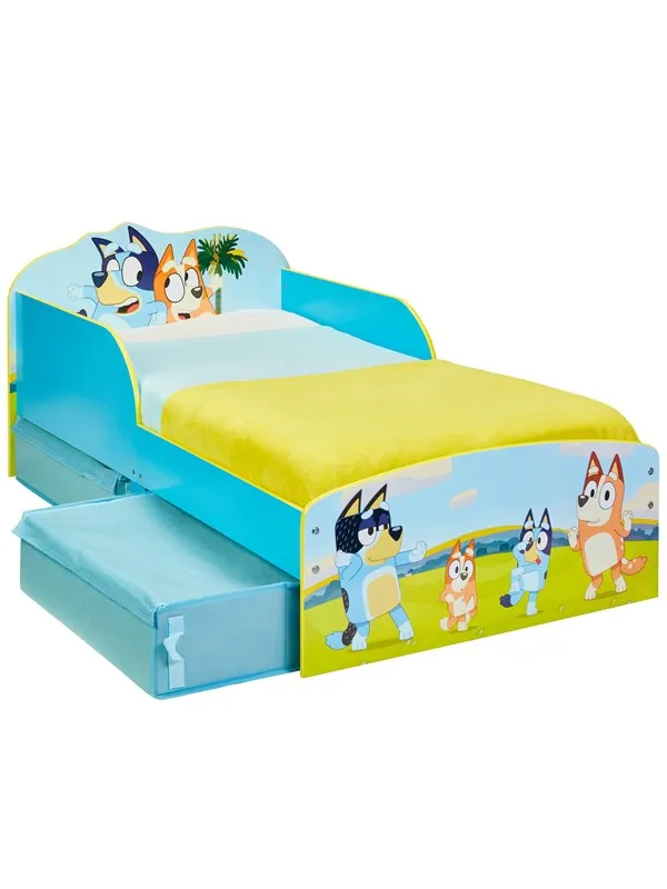 Bluey Kids Toddler Bed with Storage Drawers
