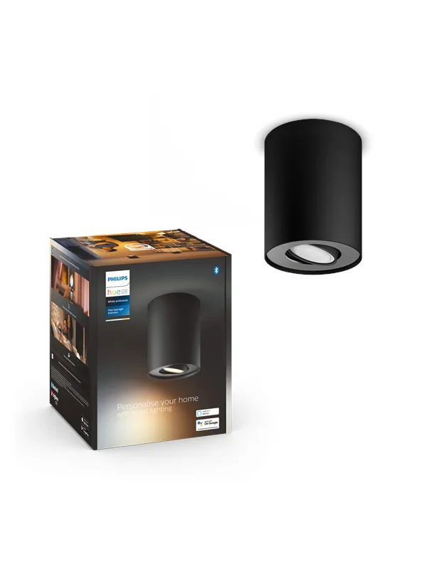 Philips Hue Pillar Single Spotlight - Svart - Uten Dimmebryter