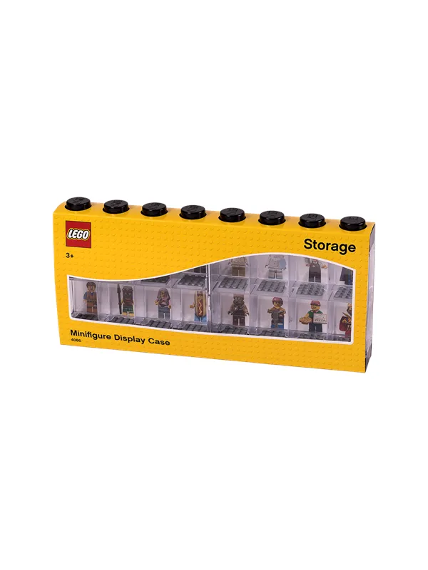 LEGO Minifigur utstillingsboks for 16 minifigurer, svart