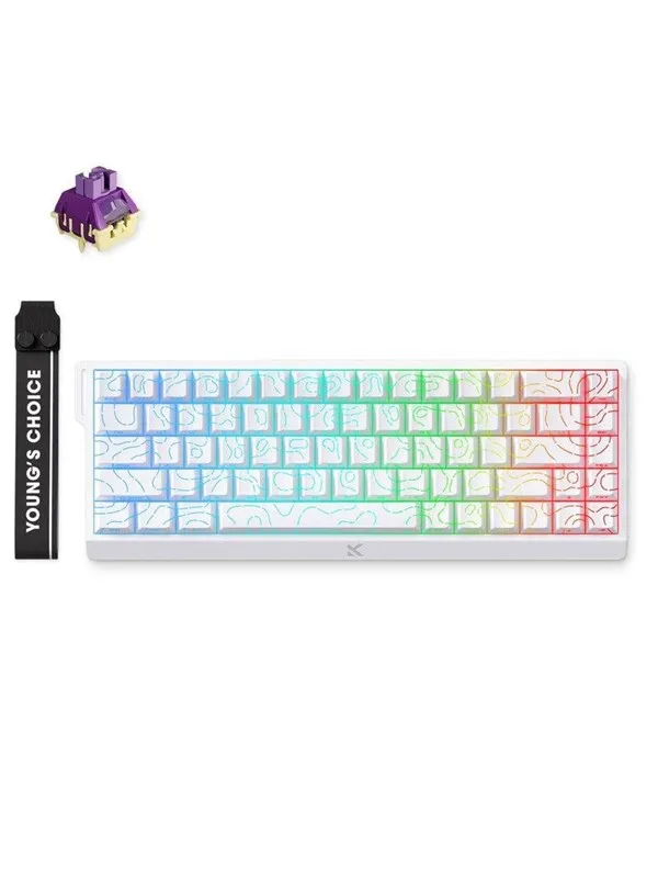MCHOSE Ace 68 TTC Dragon Lord Hall Effect - Gamingtastatur - Uten numpad - Engelsk (USA) - Hvit