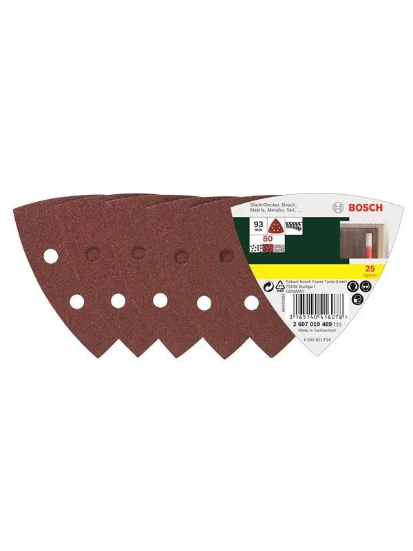 Bosch 25-delers slipepapirsett til deltasliper, korning 80 G= 80
