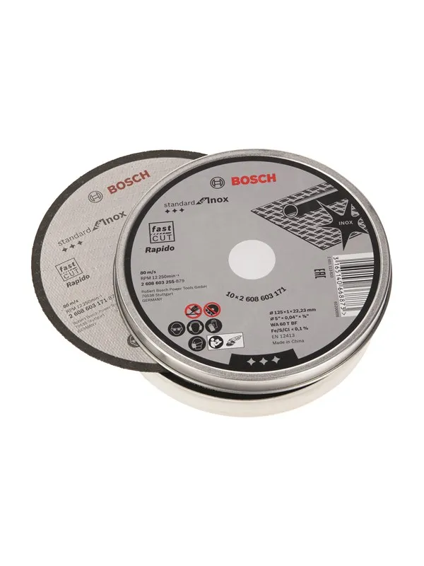 Bosch Kappeskive rett Standard for Inox - Rapido WA 60 T BF, 125 mm, 22,23 mm, 1,0 mm