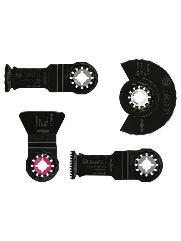 Bosch 4-delers gulv-/monterings-sett ACZ 85 EB (1x); AIZ 32 BSPB (1x); AIZ 32 EPC (1x); ATZ 52 SC (1x)