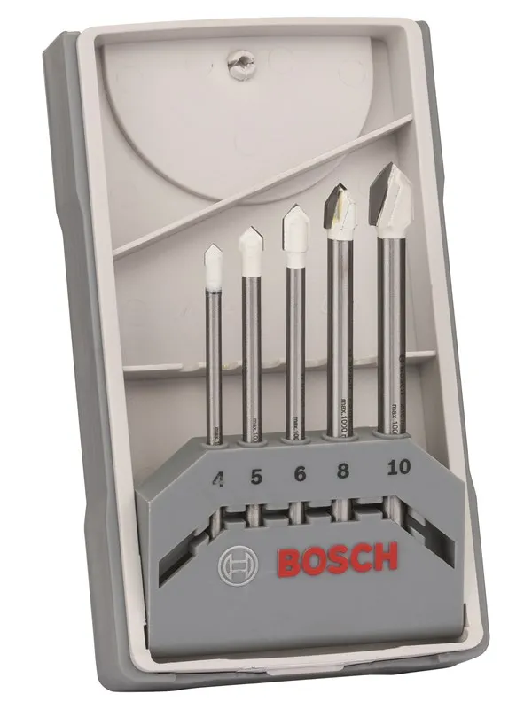 Bosch 5-delers flisebor-sett CYL-9 Ceramic 4,0; 5,0; 6,0; 8,0; 10,0 mm