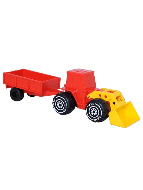 Plasto  Tractor with frontloader & trailer (33 cm)