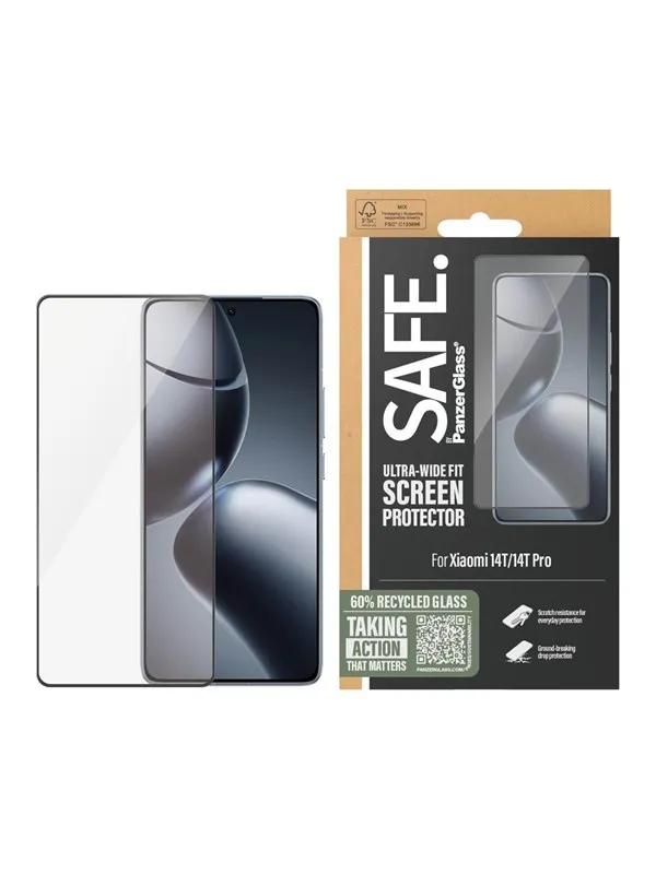 SAFE by PanzerGlass Skjermbeskyttelse Xiaomi 14T, 14T Pro, Ultra-Wide Fit