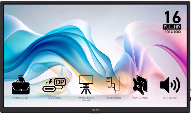 15.6" MSI PRO MP165 - 1920x1080 (FHD) - 60Hz - IPS