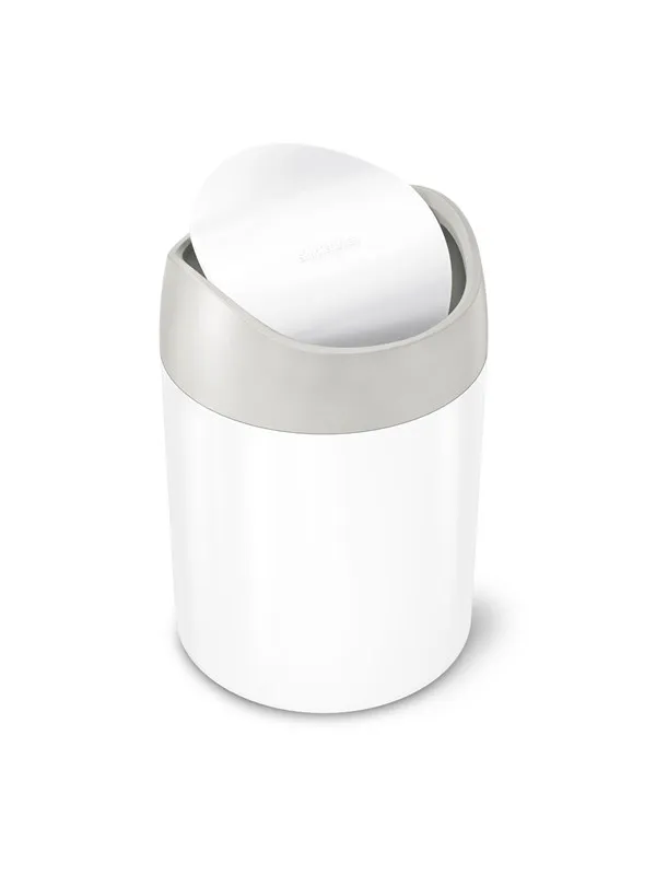 Simplehuman 1,5L mini søppelbøtte, hvit