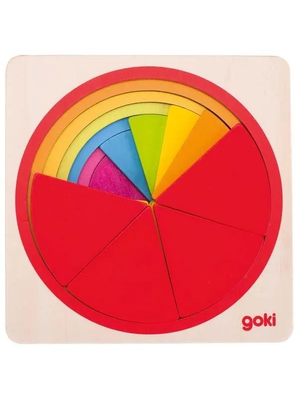 Goki Wooden Layer Puzzle Circle 21pcs. Tre