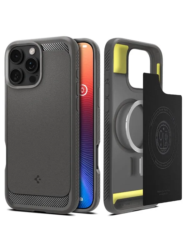 Spigen Rugged Armor MagSafe - gray - iPhone 16 Pro