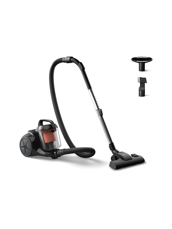 Philips Støvsuger 1000 Series XB1142 - vacuum cleaner - canister - black/coral