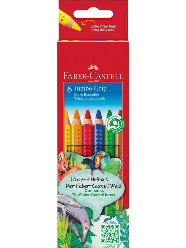 Faber-Castell Col.pencil Jumbo Grip 6 pcs box