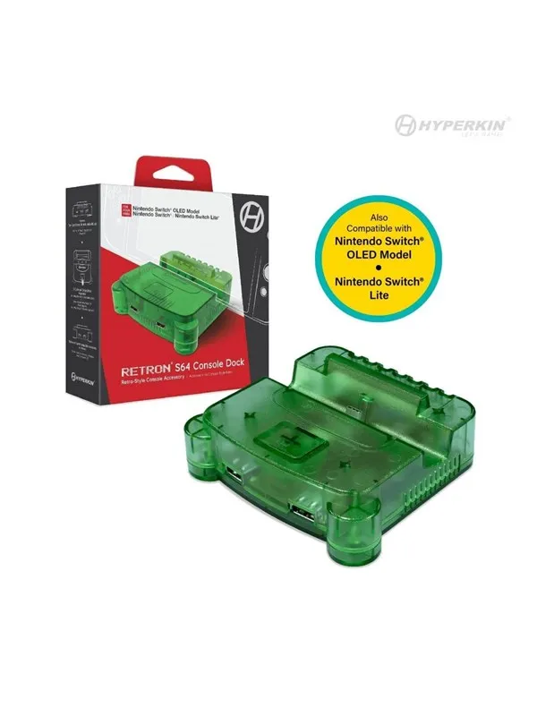 Hyperkin RetroN S64 Console Dock - Lime Green - Wired - Nintendo Switch