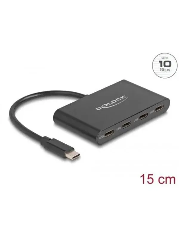 DeLOCK - Hub - 10 Gbps - 4 Ports USB-hub - 4 porter - Svart