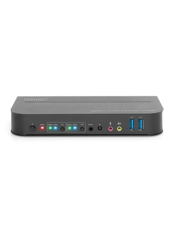 DIGITUS DS-12874 KVM Switch 2x1 HDMI HDMI Out.USB 4Kx2K@60Hz