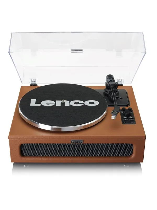 Lenco LS-430BK - Record Player with 4 built-in speakers - Brown - Platespiller Brun