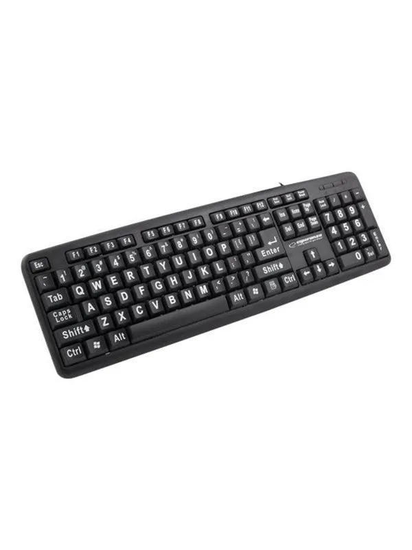 Esperanza USB KEYBOARD WITH CAPITAL LETTERS FLORIDA - Tastatur - Svart