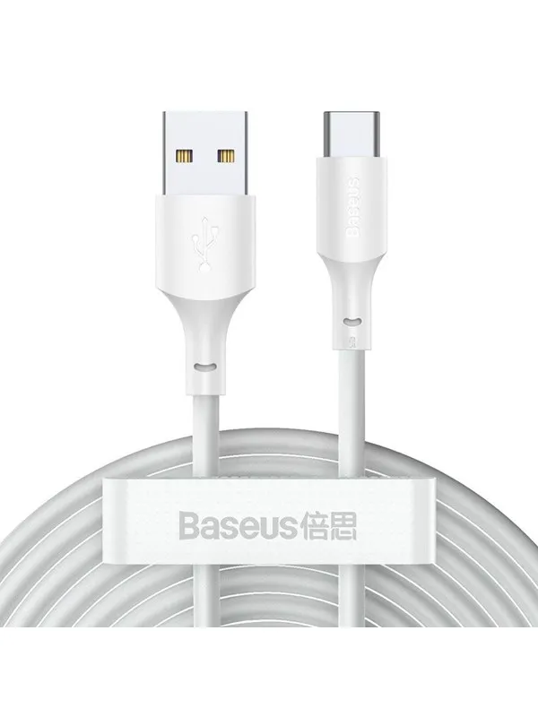 Baseus Simple Wisdom Data Cable Kit USB to Type-C 5A (2PCS/Setï¼1.5m White