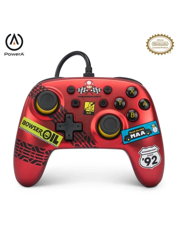 PowerA Nano Wired Controller for Nintendo Switch - Mario Kart: Racer Red - Wired Controller - Nintendo Switch