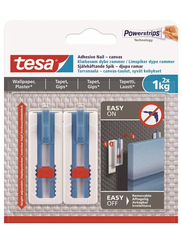 tesa Adhesive Nail Adjustable 1kg Canvas for Wallpaper