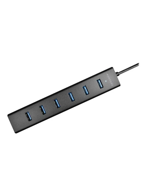 AXAGON HUE-SA7BP - hub - 7 ports USB-hub - USB 3.2 - 7 porter - Svart
