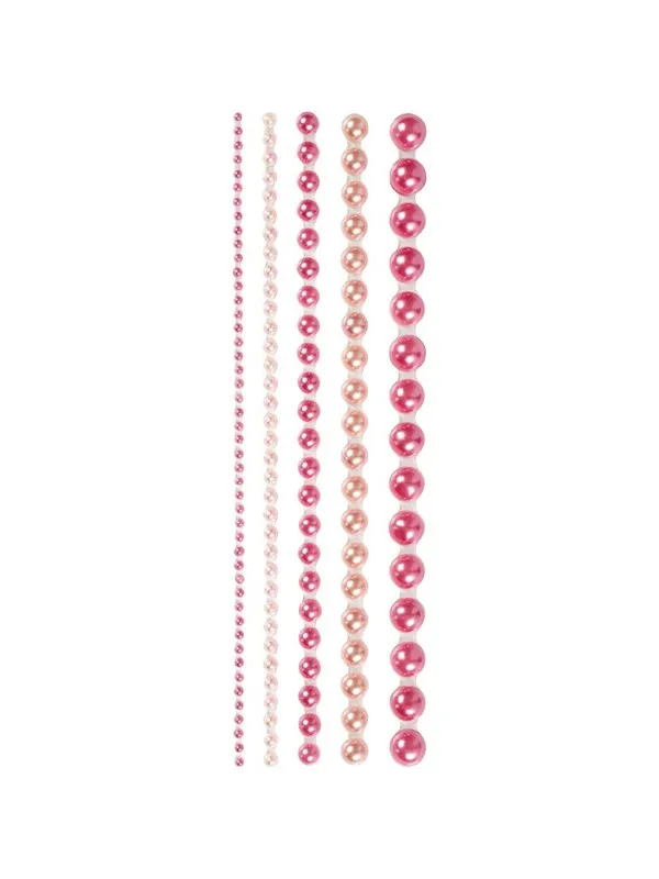 Creativ Company Half Adhesive Pearls Pink 2-8mm 140pcs.
