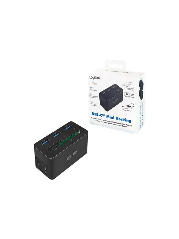 LogiLink USB 3.2 Gen 1 docking station USB-C 10-port PD mini black