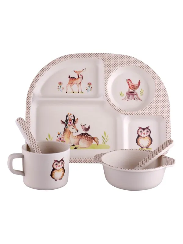 Barbo Toys Wood Friends 4 room Mealtime Set