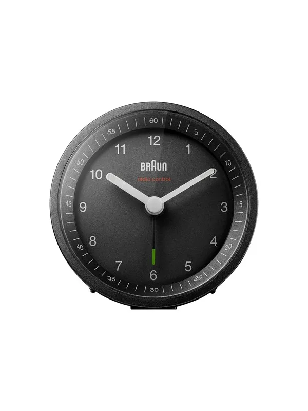 Braun BC07 - alarm clock - round - quartz - desktop - black