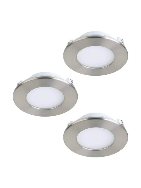 EGLO FUEVA-Z recessed spotlight Ø85 mm satin nickel 3-pack