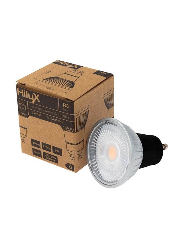 HiluX LED-lyspære R8 - 5.5W - 2700K - Ra97 - Dimmable - GU10