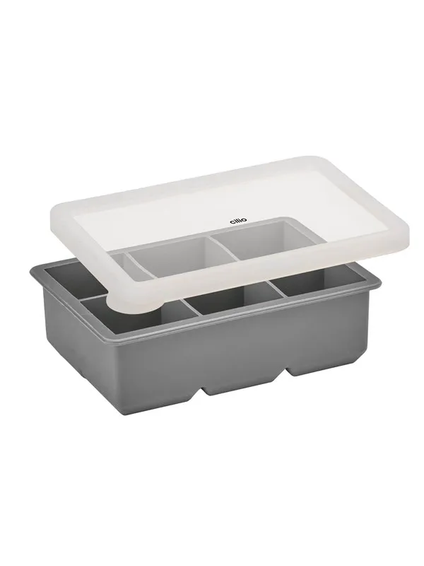 Cilio Ismaskin Isbitform t/6 stk. BLOKKER, grå/hvit