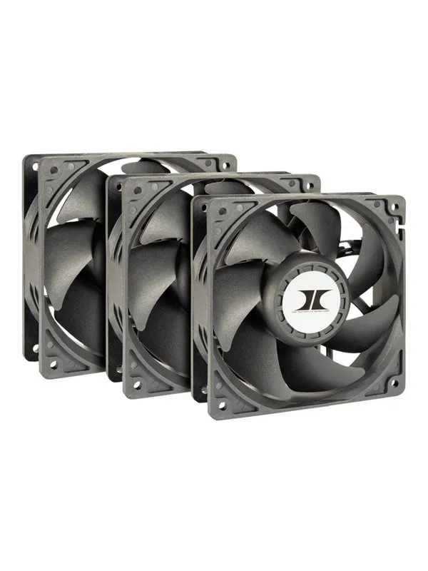 Inter-Tech Lüfter 120*120*38 IPC Fan Set 3xLüfter - Kabinettvifte - 120mm - Svart
