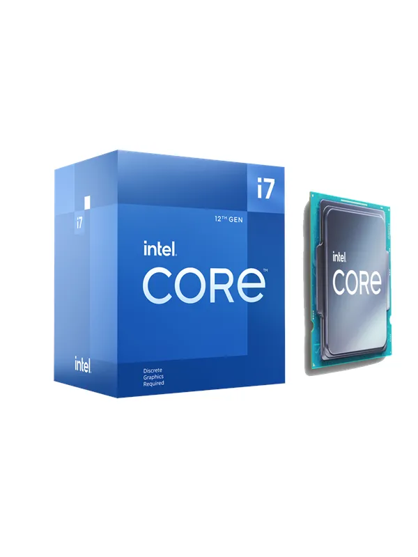 Intel Core i7-12700F Alder Lake Prosessor/CPU - 12 kjerner - 2.1 GHz - Intel LGA1700 - Intel Boks (med kjøler)