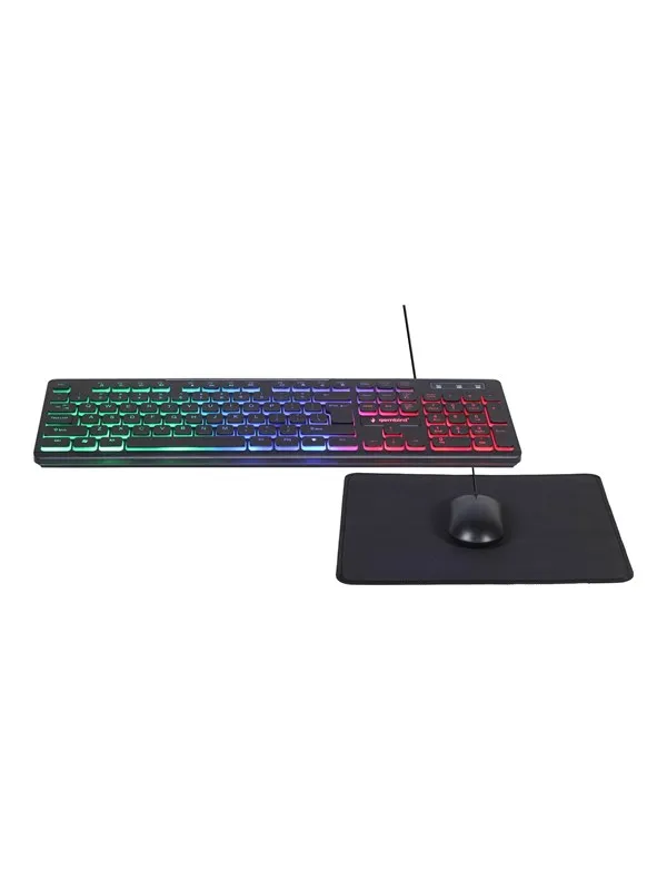 Gembird KBS-UML-01 - keyboard mouse and mouse pad set - US - Tastatur, mus og musematte, sett - Engelsk (USA) - Svart