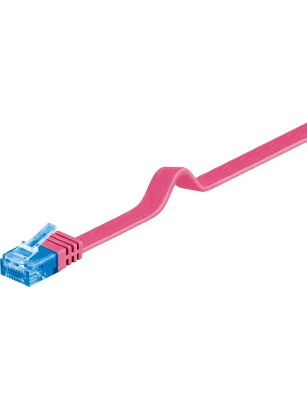 Pro LAN CAT 6A U/UTP flat - Rosa - 0.5m