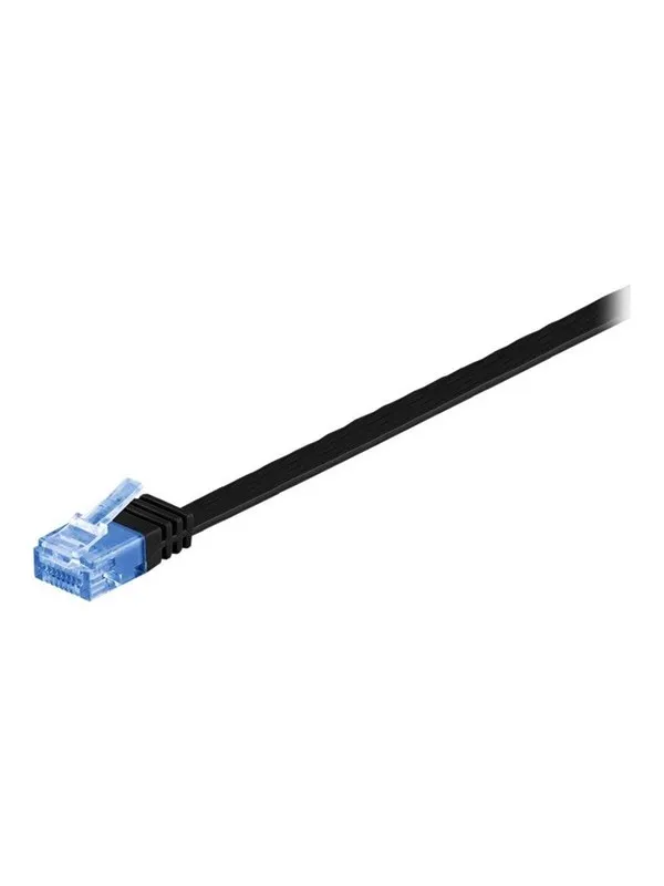 Pro LAN CAT 6A U/UTP flat - Svart - 7m