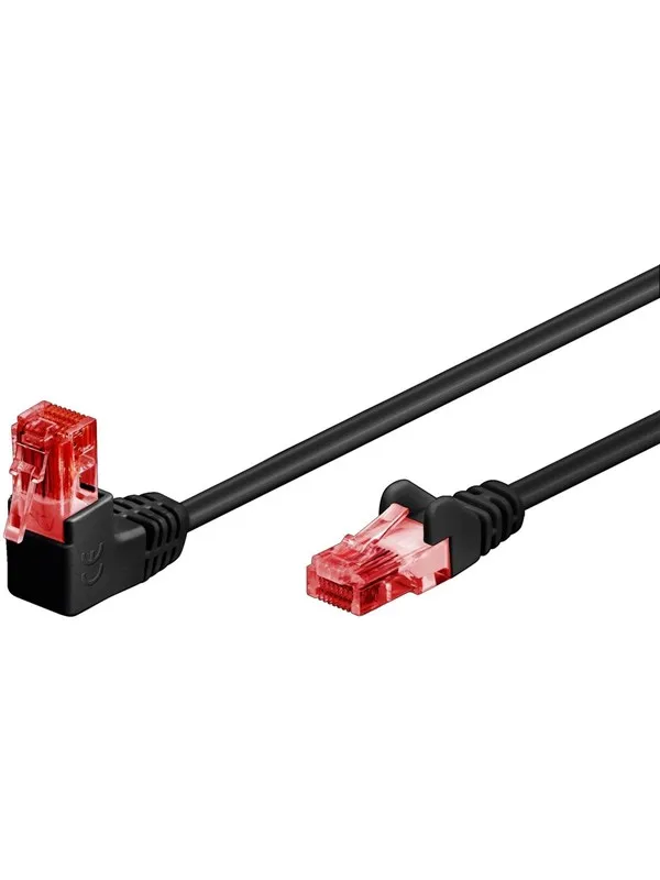 Pro LAN CAT 6 U/UTP - 90° - Svart - 2m
