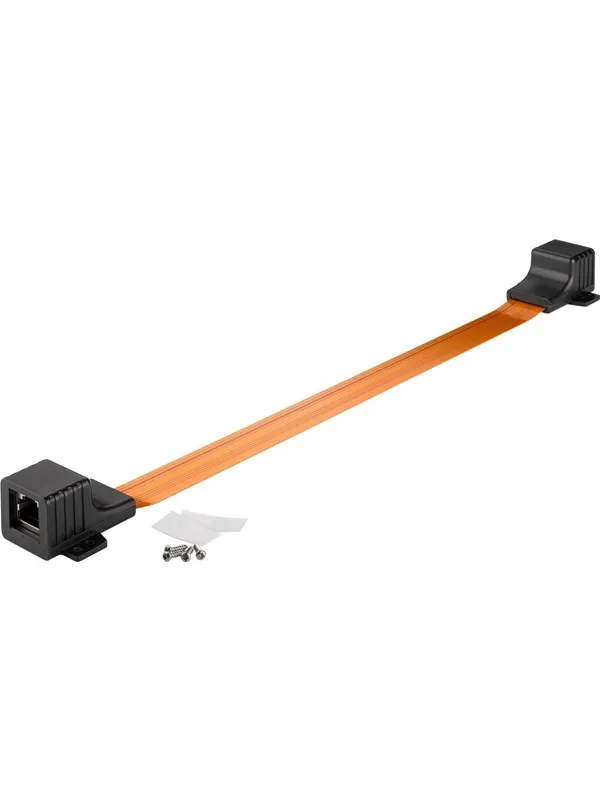 Pro Ultra-slim RJ45 LAN window feed-through 0.5 m - Svart - 0.5m