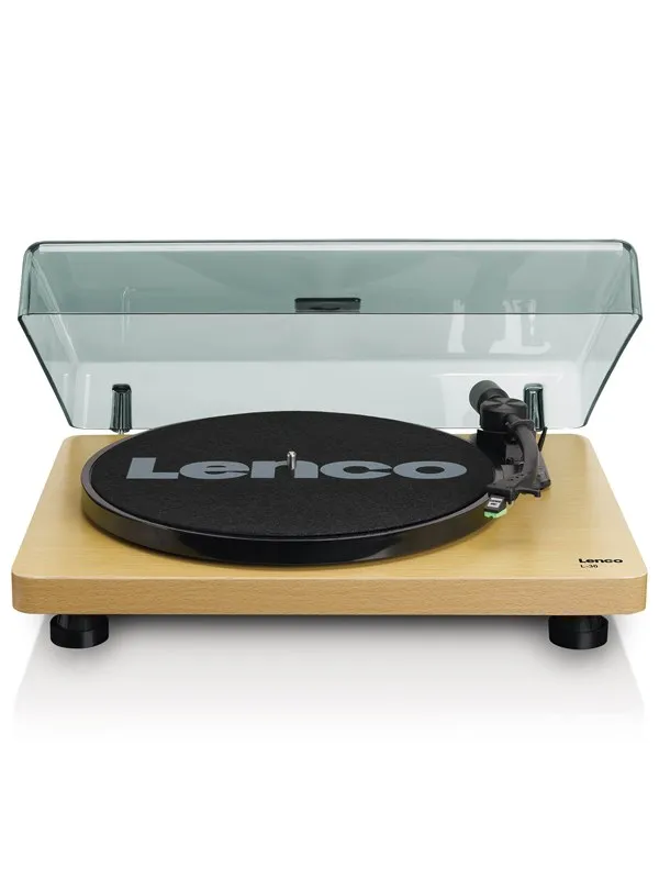 Lenco L-30WD Record Player with USB/PC encoding - Wood - Platespiller Brun