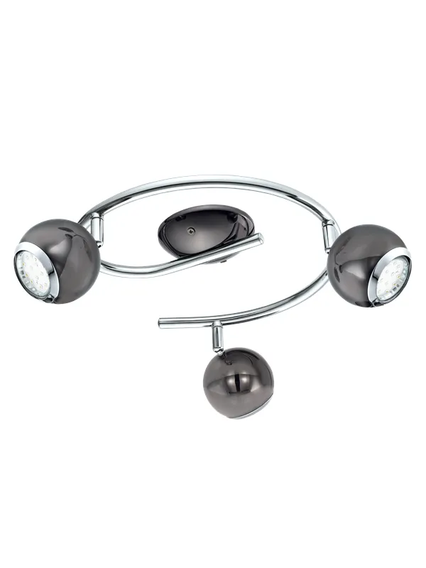 EGLO BIMEDA spot rondel 3L smoke colored nickel/chrome