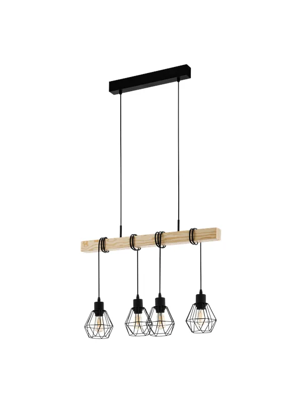 EGLO TOWNSHEND 5 pendant with 4 plinths black/brown