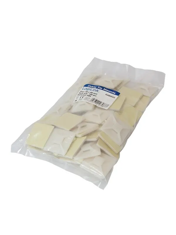 LogiLink Cable Tie Mounts 40 x 40 mm (100-Pack)