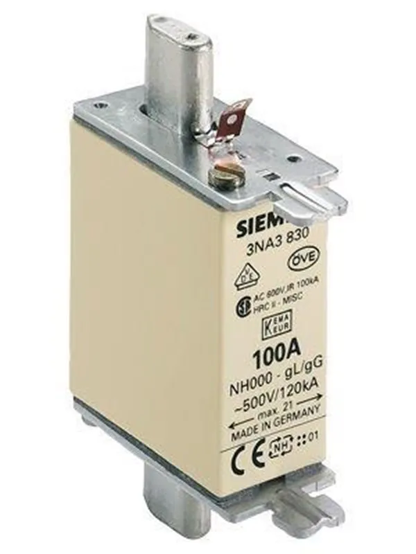 Siemens Lv hrc fuse link 500v s.000 100 a 3na3830