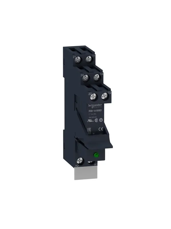 Schneider Electric Zelio rsb plug-in relay premounted in socket with diode and legend 1 c/o 16a contact and 24vdc supply