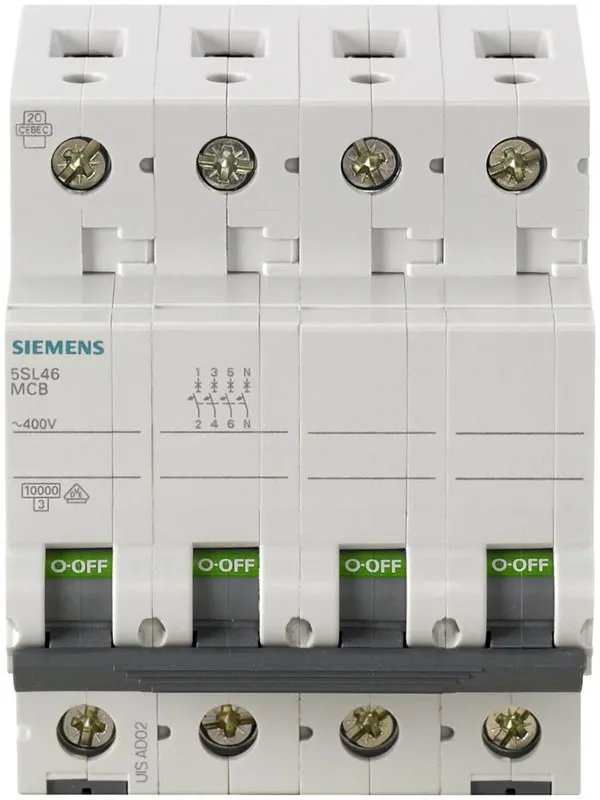 Siemens Circuit breaker 400v 10ka 3+n--pole c 25a