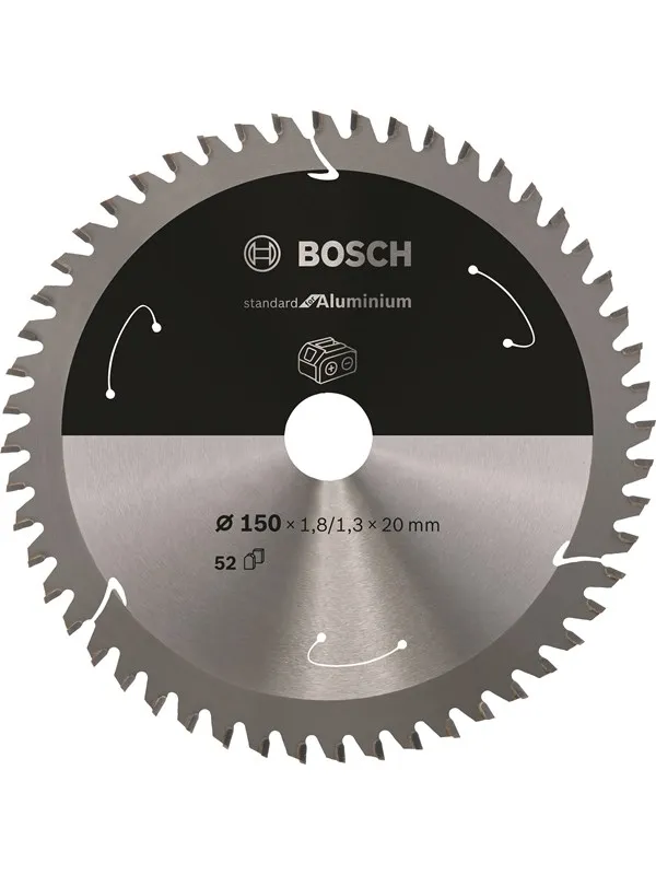 Bosch Standard for Aluminium-sirkelsagblad for batteridrevne sager 150x1,8/1,3x20 T52