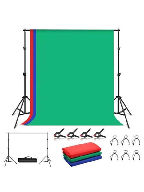 Puluz Photo studio background support  2x2m + Backdrops 3 pcs